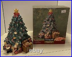Pfaltzgraff Christmas Tree with Toys Cookie Jar 418-540-00 Holiday Garland