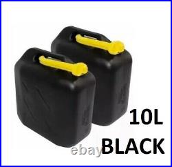 Plastic 2 X10 Ltr Car Fuel Petrol Diesel Water Jerry Can Container With Spout Uk