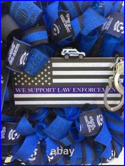 Police Wreath Thin Blue Line Wreaths Back The Blue Handmade We Support Police