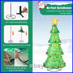 Pop-Up Christmas Tree Pull-Up Artificial Xmas Collapsible Decoration 200 Lights