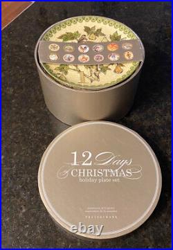 Pottery Barn 12 Days of Christmas Dessert Plates SET O F 12NEW Open Box