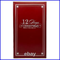 Pottery Barn 12 Days of Christmas Glass Round Ornaments Complete Set In Box