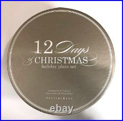 Pottery Barn 12 Days of Christmas Holiday Dessert Plates Complete with Box