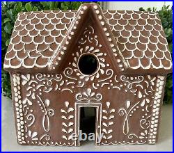 Pottery Barn Gingerbread Village House Wide Brown StonewareChristmas New