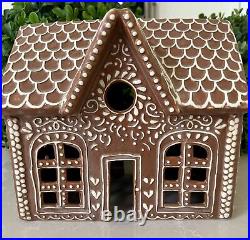 Pottery Barn Gingerbread Village House Wide Brown StonewareChristmas New