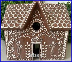 Pottery Barn Gingerbread Village House Wide Brown StonewareChristmas New