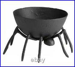 Pottery Barn Halloween Black Metal Spider Tarantula Candy Bowl New in Box