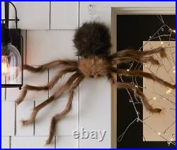Pottery Barn Halloween Brown Black Furry Motion Moving Spider New In Box