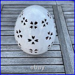 Pottery Barn Handcrafted Pierced Terra Cotta White Egg Large Spring Easter NWOB