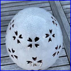 Pottery Barn Handcrafted Pierced Terra Cotta White Egg Large Spring Easter NWOB