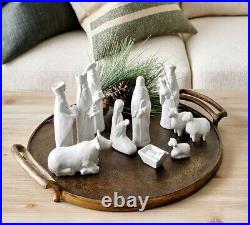 Pottery Barn Handcrafted Terracotta 11 piece Nativity Set O Holy Night