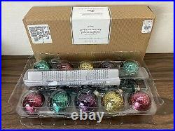Pottery Barn Jewel tone Mercury globe Glass String Lights 10 bulbs colors New
