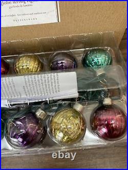 Pottery Barn Jewel tone Mercury globe Glass String Lights 10 bulbs colors New
