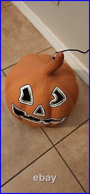 Pottery Barn Orange jack o lantern pumpkin Candle Luminary Halloween