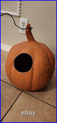 Pottery Barn Orange jack o lantern pumpkin Candle Luminary Halloween