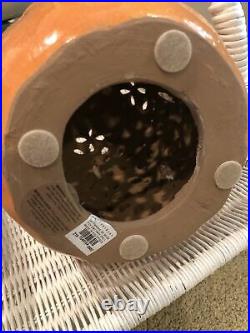 Pottery Barn Pierced Ceramic Pumpkin Lantern New with Tag