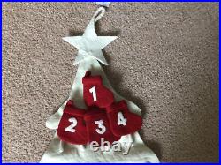 Pottery Barn Red Stocking Wool Advent Calendar New
