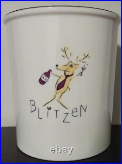 Pottery Barn Reindeer Wine Ice Bucket Dasher Blitzen No Lid