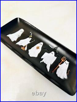Pottery Barn Scary Squad withGhosts Platter Rectangular Appetizer Plates WHOLE SET