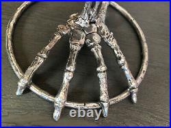 Pottery Barn Skeleton Hand Cake Stand Platter Halloween SOLD OUT NEW NWT