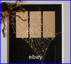 Pottery Barn Spider Web Halloween Crystal Lit Decor Fall Autumn Ghost Witch