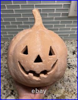 Pottery Barn Terracotta Jack O' Lantern SMALL Handmade Halloween Pumpkin NEW