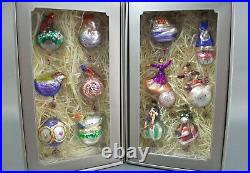 Pottery Barn Twelve Days of Christmas Mercury Glass Ornaments Set Of 12 New