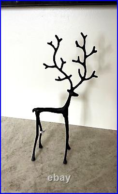 Pottery Barn bronze SCULPTED reindeer merry MEDIUM 16 NEW WITH TAGS