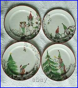 Pottery Barn forest GNOME LOT dinner salad plates coasters mugs 16PC SET NEW
