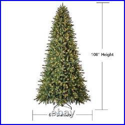 Pre-Lit 8-Function Color Changing LED Artificial 9' Spruce Christmas Tree Green