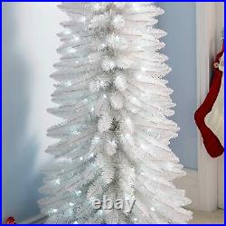 Pre-Lit Christmas Tree White Pencil 6.5ft 180 LED Lights 6ft WeRChristmas New