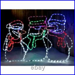 Pre-Lit Snowman Animated LED Rope Light Silhouette Christmas Decoration 105cm