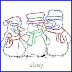 Pre-Lit Snowman Animated LED Rope Light Silhouette Christmas Decoration 105cm