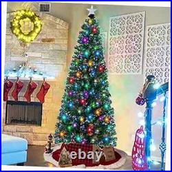 Prelit Christmas Tree, 7FT Artificial Fiber Optic Tree with 270 Branches 7 FT