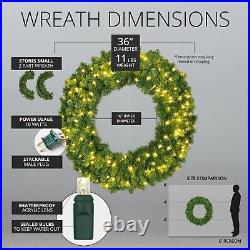 Prelit LED Heavy Duty Sequoia Outdoor Artificial Christmas Wreaths 2'-4' Sizes