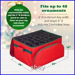 Premium Christmas Ornament Storage Containers Fits up to 48 ornaments 6 H