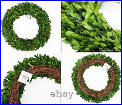 Preserved Boxwood 16 inch Year Round Green for Halloween, Christmas 16 Wreath