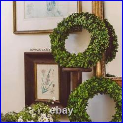 Preserved Boxwood 16 inch Year Round Green for Halloween, Christmas 16 Wreath