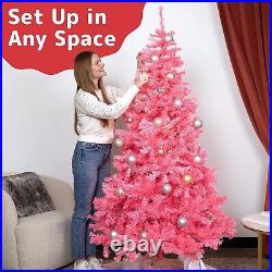 Prextex 6.4 Feet Pink Christmas Tree Premium Artificial Pink Christmas Tree