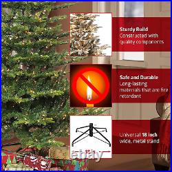 Puleo International 6.5 Foot Pre-Lit Slim Fraser Fir Artificial Christmas Tree w