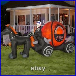 Pumpkin Carriage Halloween Inflatable Projection Fire & Ice Light Effect Blow Up