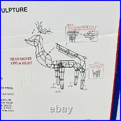 RARE 60 Animated Lighted Red Nose Reindeer Christmas Outdoor Yard Decoration