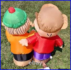 RARE Gemmy Airblown Peanuts Charlie Brown & Linus with Tree Inflatable 44 Tall
