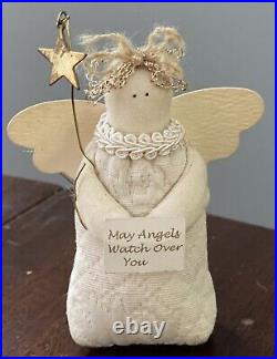 RARE! Hearts & Ivy Angel With Star & Sign May Angels Watch Over You 3.5 Vintage
