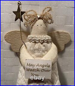 RARE! Hearts & Ivy Angel With Star & Sign May Angels Watch Over You 3.5 Vintage