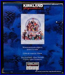 RARE Kirkland Large Water Globe Musical Merry Little Christmas BOX