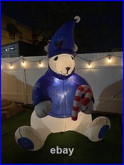 RARE LARGE 8ft. Gemmy Air Blown Inflatable Tall Christmas Polar Bear