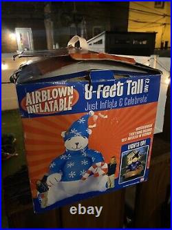 RARE LARGE 8ft. Gemmy Air Blown Inflatable Tall Christmas Polar Bear