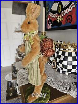 RARE! Look! Vintage Maison's De Vente French Bunny Rabbit Carrots Basket Easter