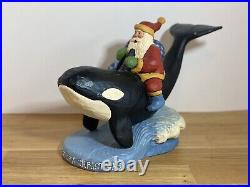 RARE -VINTAGE 1997 House Of Hatten Susan M. Smith Santa Riding Orca figurine